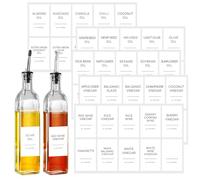 HVSWLY Etichette per olio e aceto per bottiglie, 50 etichette per dispensa per bottiglie di aceto e olio, etichette adesive per barattoli di olio d'oliva, set di etichette per condimenti da cucina