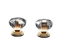 HVSYVVSRL Maniglia For Cassetto Da 10 Pezzi Utilizzare For Pomelli Del'armadio, Raccordi For Cassetti, Acrilico A Forma Di Cristallo Diamante Dorato Ampia Applicazione(Golden)