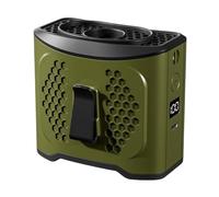 HVSYVVSRL Ventilatore Portatile Da Cintura Con Batteria 10000 MAh E Ricarica Mobile, A Mani Libere For Collo/scrivania, 4 Velocità, Raffreddamento 22 Ore, Display LCD Clip A Mani Libere(Green)