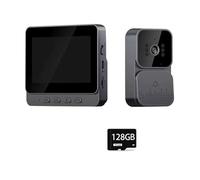 HVSYVVSRL Videocitofono Con Telecamera A Infrarossi For Visione Notturna, Schermo IPS Da 4,3 Pollici, 1080P, Spioncino 2,4G For Villa, Casa, Ufficio, Appartamento Audio Bidirezionale(With 128GB Card)