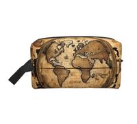 HVTTIOR Ancient Map World Globe Print Toilette Makeup and Daily Essentials Borsa da viaggio grande capacità con cerniera, bianco, taglia unica