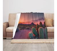 HVTTIOR Cactus Desert Tramonto Stampa Versatile 50 X40 in Camping Throw Blanket Cozy Warm Lightweight Blanket for Sofa