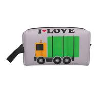 HVTTIOR I Love Garbage Trucks - Borsa da viaggio con cerniera, grande capacità, per articoli da toeletta e articoli da toeletta quotidiani, colore bianco, taglia unica
