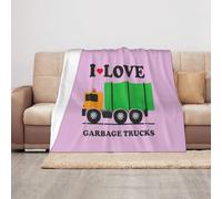 HVTTIOR I Love Garbage Trucks Print Versatile 50 x 40 in Camping Throw Blanket Cozy Warm Lightweight Blanket for Sofa