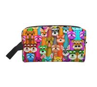 HVTTIOR Oil Cute Schnauzer Dogs Print Toiletries Makeup and Daily Essentials Borsa da viaggio grande capacità con cerniera, bianco, taglia unica