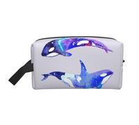 HVTTIOR Orca Killer Whale Print Toiletries Makeup and Daily Essentials Borsa da viaggio grande capacità con cerniera