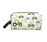 HVTTIOR Tractor Farming, borsa da viaggio con cerniera, grande capacità, per articoli da toeletta e trucchi quotidiani, colore bianco, taglia unica