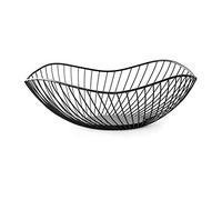 HvxMot Fruttiera in Metallo, 1 Pezzo Cesto Portafrutta, Cesto di Frutta, Ciotole di Frutta, Saldato a Mano, Antiscivolo, Forte Capacità Portante, per Frutta, Verdura, Articoli Vari, Decorazioni (Nero)