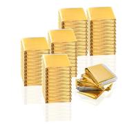 HW CASA 100 Pezzi Coperta Termica Emergenza,Materiale PET Resistente allo Strappo Coperta Termica,Impermeabile Coperta,Riflettente,210 × 160 CM,Oro Argento,Confezionata Singolarmente