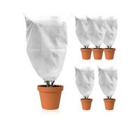 HW CASA 6 Pezzi Tessuto Non Tessuto per Piante,60 * 80CM,Telo Antigelo per Piante Applicabile alle Piante da Esterno,Protezione da Gelo,Vento e Insetti,Copri Piante Inverno Traspiranti,Bianco