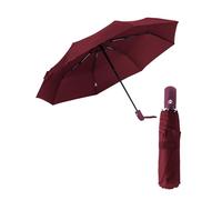 HW CASA Ombrello Pieghevole Antivento 105CM Automatico - 8 Stecche Rinforzo in Fibra di Vetro, Robusto, Compatto e Portatile da Viaggio per Uomo e Donna