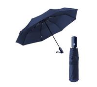 HW CASA Ombrello Pieghevole Antivento - 105CM Automatico con 8 Stecche Rinforzo in Fibra di Vetro, Robusto, Compatto e Portatile da Viaggio per Uomo e Donna