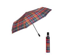 HW CASA Ombrello Pieghevole Antivento Plaid Classico,105 CM Grande con 8 Nervature in Lega di Fibra di Vetro,Apertura Chiusura Automatico da viaggio portatile,Uomo,Arancione