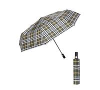 HW CASA Ombrello Pieghevole Antivento Plaid Classico,105 CM Ombrello Grande con 8 Nervature in Lega di Fibra di Vetro,Apertura Chiusura Automatico Ombrello da viaggio portatile,Ombrello Uomo,Giallo