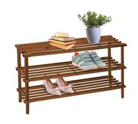 HW CASA Scarpiera Legno,Scarpiera Salvaspazio Slim Legno,Scaffale 3 Ripiani,63x26x48.5cm Scaffale per Scarpiera Ingresso,Scaffale Scarpe per Esterni,Camera da Letto,Bagno per Scarpiera Piccola