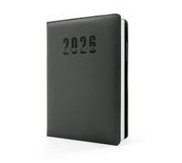 HW CASA Settimanale Giornaliera 2026 Taccuino, Formato A5, 200 Pagine, Festività Internazionali (DE/IT/ES/EN/FR) e Riepilogo Settimanale, Design a Pagina Singola ed Etichette Mensili Colorate,Nero