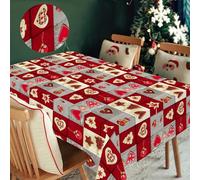 HW CASA Tovaglia Natalizia 140×180CM Rettangolare,Decorazione di Natale e Capodanno Festa Vacanza,Stampa ad Alta Definizione,In Omaggio 4pz di Pinze Ferma Tovaglia (Cuore Grigio)