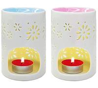 HwaGui Lampada aromatica in ceramica, 2 pezzi, portacandela profumata