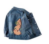 HWBACLSFA Giacca di Jeans per Bambini, Giacca con Stampa Cartoon di Capybara Adorabile per Ragazzi e Ragazze, Perfetta per la Primavera.,Style 1,160cm
