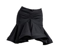 HWBZSZY Bambini Ballo Latino Vestito Pratica Mezza Gonna Leopardo Sala da Ballo Tango Salsa Samba Performance per Le Donne Ragazze Spandex Concorso Esame Costumi di Danza,Nero,160