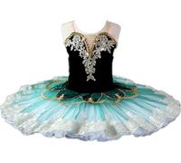 HWBZSZY Bambini Ragazze Paillettes Un Pezzo Balletto Abiti Danza Ginnastica Body Tutu Gonna Vestito Ballerina Costume Backless Canotta Fiore Ricamo Sala da Ballo Dancewear,F,100