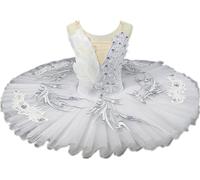 HWBZSZY Bambini Ragazze Paillettes Un Pezzo Balletto Abiti Danza Ginnastica Body Tutu Gonna Vestito Ballerina Costume Backless Canotta Fiore Ricamo Sala da Ballo Dancewear,V,110