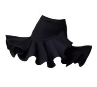 HWBZSZY Bambino Latino Sala da Ballo Danza Gonna Samba ChaCha Pieghe Dancewear Big Swing Lotus Leaf Shape Rave Party Costume Danza Performance Pratica Gonna Corta,Nero,150