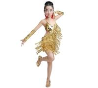 HWBZSZY Gonna da Ballo Latino 3 Pezzi,d'oro,160cm