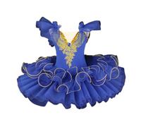 HWBZSZY Professionale Balletto Tutù Vestito Bambini Colorato Lago dei Cigni Ballerina Partito Danza Costume Lucido Paillettes Ginnastica Danza Body Sala da ballo Dancewear per le ragazze,Blue 1,130cm