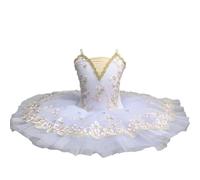 HWBZSZY Ragazza Lucido Strass Decorare Body tutù Balletto Vestito Ginnastica Stampa Danza Gonna Ballerina Costume Prestazioni Dancewear per la Festa di Compleanno di Nozze,Bianca,120cm