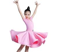 HWBZSZY Ragazze dei Bambini Abiti Latini Rumba Samba Tango Sala da Ballo Vestito Standard Salsa Gonne Danza Danza Concorso Party Costume,A4,130