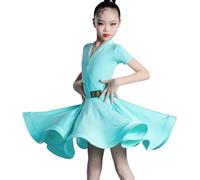 HWBZSZY Ragazze dei Bambini Abiti Latini Rumba Samba Tango Sala da Ballo Vestito Standard Salsa Gonne Danza Danza Concorso Party Costume,A2,130