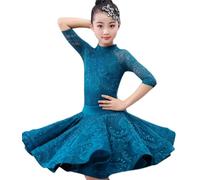 HWBZSZY Vestiti estivi in pizzo per ragazze con volant abito da ballo latino con motivo floreale sala da ballo concorso festa spettacolo pratica costumi 2 pezzi