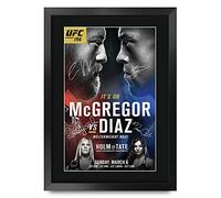 HWC Trading A3 FR UFC 196 Programma Poster Conor McGregor Nate Diaz Holly Holm Miesha Tate Firmato Regalo incorniciato A3 Stampato Autografo MMA Wrestling Regali Stampa Foto Display