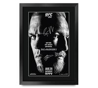 HWC Trading A3 FR UFC 202 Programma Poster Conor McGregor Nate Diaz autografato regalo incorniciato A3 stampato autografo MMA Wrestling regali stampa foto display