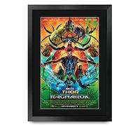 HWC Trading A3 Ven 3 Ragnarok Thor Chris Hemsworth E Regali Cast Poster Immagine Stampata Autografi per Il Film Ricordava da Fan -FR A3 Framed