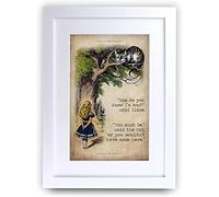 HWC Trading A4 FR Alice nel paese delle meraviglie Cheshire Cat Regali per decorare la stanza del tuo neonato - A4 incorniciato