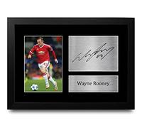 HWC Trading A4 FR Wayne Rooney del Regalo Stampa Image L'Autografi per I Fan E Sostenitori - A4 Framed
