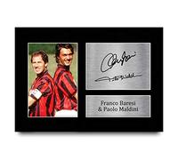 HWC Trading A4 Franco Baresi & Paolo Maldini Associazione Calcio Milan Gifts - Immagine autografata stampata per tifosi e sostenitori, formato A4