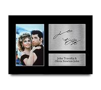 HWC Trading A4 John Travolta & Olivia Newton-John Grease Regali Stampati Autografo Firmato Immagine Per Gli Appassionati Di Memorabilia Di Film - A4 Incorniciato