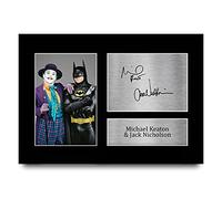 HWC Trading A4 Michael Keaton & Jack Nicholson Batman Regali Stampati Autografo Firmato Immagine Per Gli Appassionati Di Memorabilia Di Film