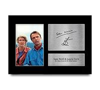 HWC Trading A4 Sam Neill & Laura Dern Jurassic Park Regali Stampati Autografo Firmato Immagine Per Gli Appassionati Di Memorabilia Di Film - A4 Incorniciato