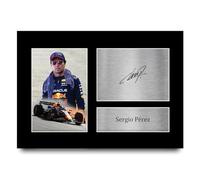 HWC Trading A4 Sergio Perez Redbull Regali Stampati Autografo Firmato Immagine Per F1 Formula 1 Corse Tifosi - A4