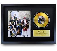 HWC Trading ACDC Malcolm Angus Young Brian Johnson - Immagine stampata autografata per fan di memorabilia musicali - 40,6 x 30,5 cm incorniciata