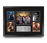 HWC Trading ACDC Rock Band Regali Stampati Autografo Firmato Immagine Per Gli Appassionati Di Memorabilia Musicali - A3 Incorniciato