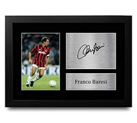 HWC Trading - Autografo stampato di Franco Baresi per i tifosi e i fan, formato A4, con cornice