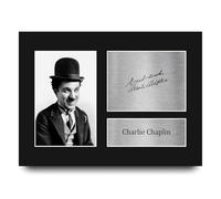 HWC Trading Charlie Chaplin Regali Stampati Autografo Firmato Immagine Per Gli Appassionati Di Memorabilia Di Film - A4