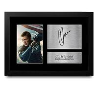 HWC Trading Chris Evans A4 Incorniciato Firmato Regalo Visualizzazione Delle Foto Print Immagine Autografo Stampato Per Captain America The Avengers Gli Appassionati Di Cinema