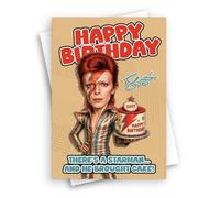 HWC Trading David Bowie Ziggy Stardust - Biglietto di auguri musicale | Interno bianco per il tuo messaggio, busta abbinata, stampata nel Regno Unito, regalo per lui o per lei