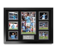 HWC Trading Erling Haaland Manchester City Memorabilia Stampati Autografo Firmato Esposizione Della Fotografia Per Gli Appassionati Di Calcio E Sostenitori - A2 Incorniciato